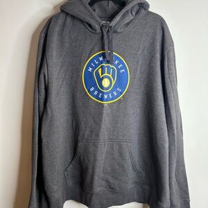 Genuine Merchandise Gray Milwaukee Brewers Hoodie XXL 2X Baseball Athletic